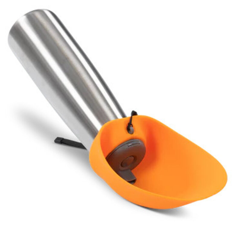 Messy Mutts Messy Mutts Stainless Steel Double-Insulated Travel Water Bottle/Bowl Orange 20oz