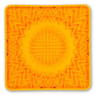 Messy Mutts Messy Mutts Silicone Framed Lick Mat Orange 10x10