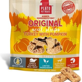 Plato PLATO ORIGINAL REAL STRIPS TURKEY & PUMPKIN 6 OZ