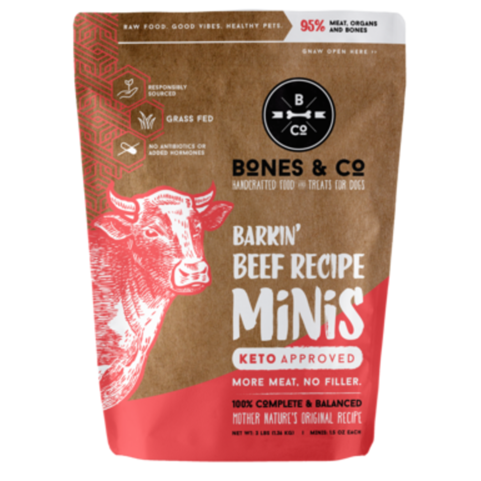 Bones & Co. BONES & CO FRZN DOG FOOD BEEF MINIS 3#