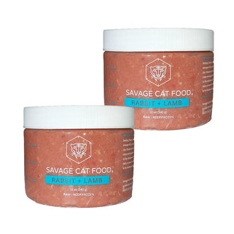Savage Cat SAVAGE CAT FRZN RABBIT LAMB 12 OZ SMALL TUB
