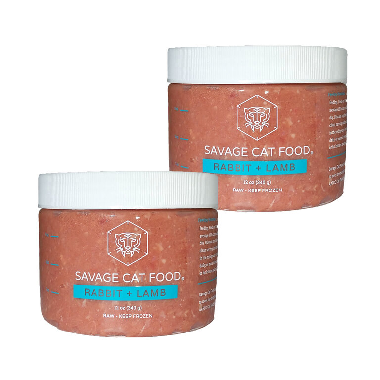 Savage Cat SAVAGE CAT FRZN RABBIT LAMB 12 OZ SMALL TUB