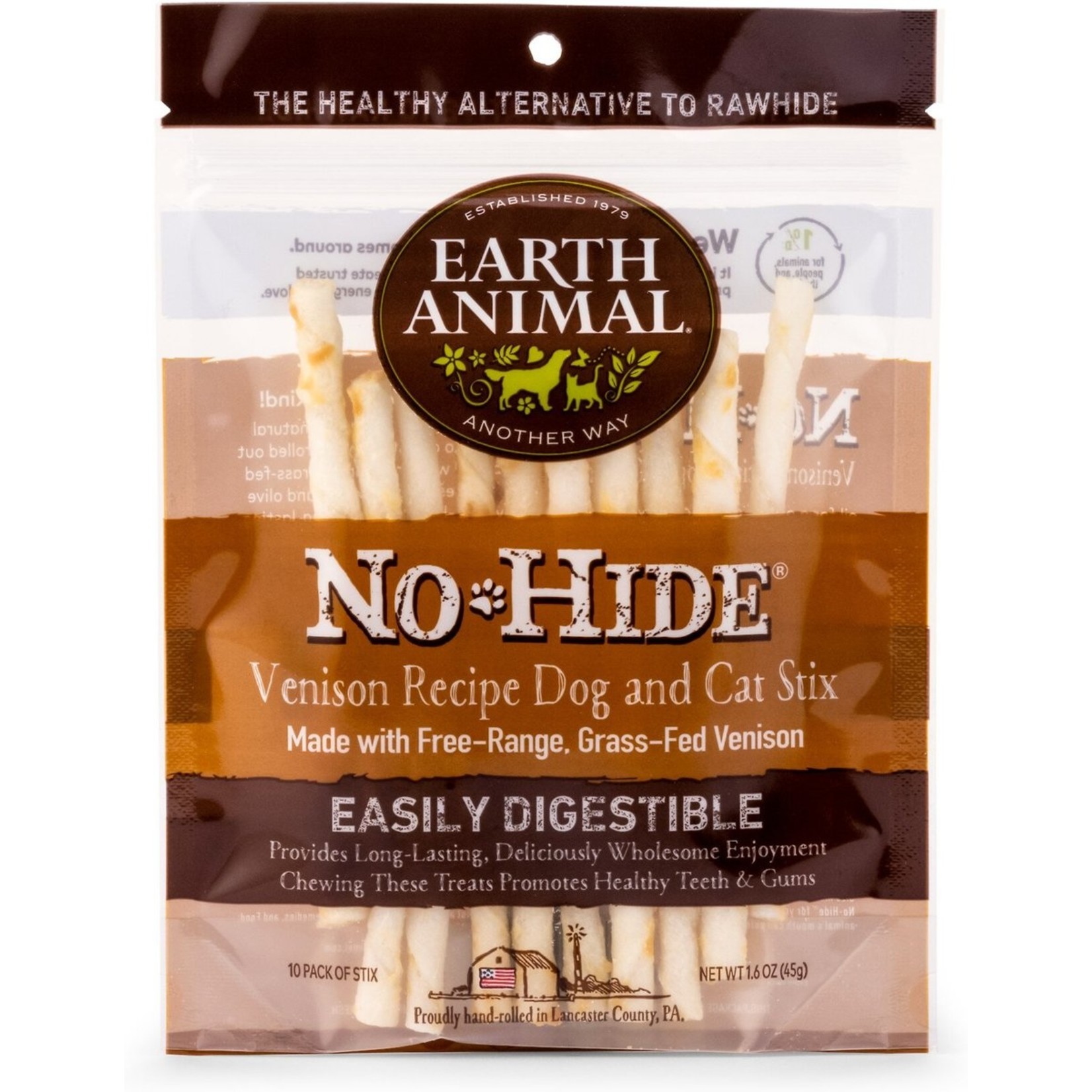 Earth Animal Earth Animal Dog Treat No Hide Venison Chew Stix 10 Pack