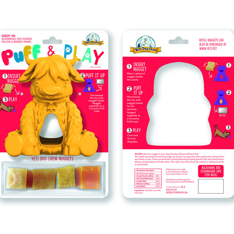 Yeti YETI HANGRY YAK PUFF & PLAY TOY Yellow