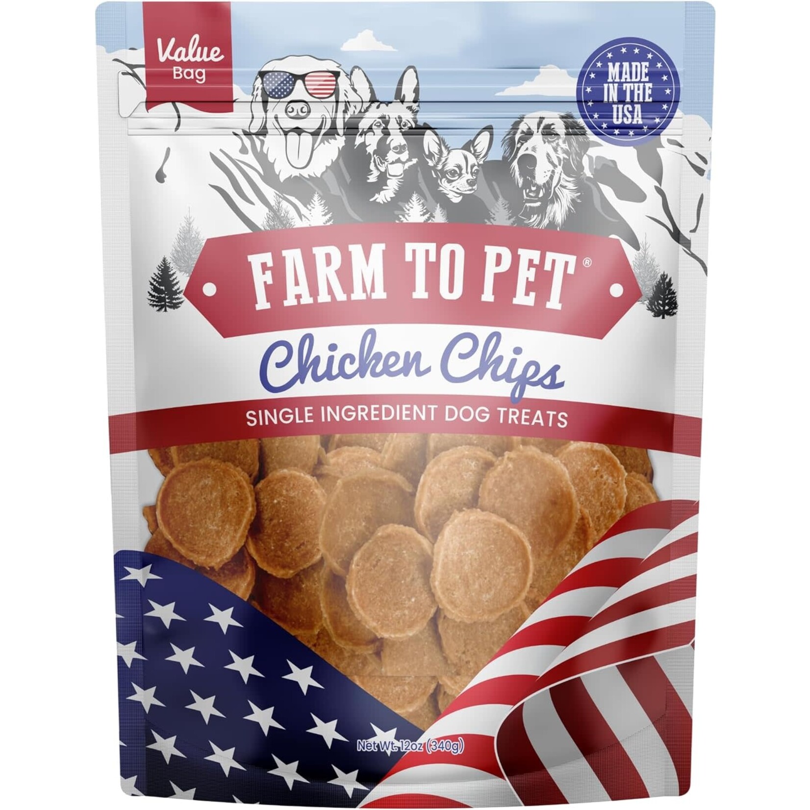 Farm to Pet Americana Chicken Chips 4z