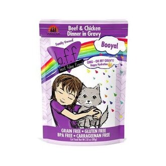 Weruva WERUVA BFF OMG POUCH 2.8 OZ BOOYA BEEF CHKN GRAVY