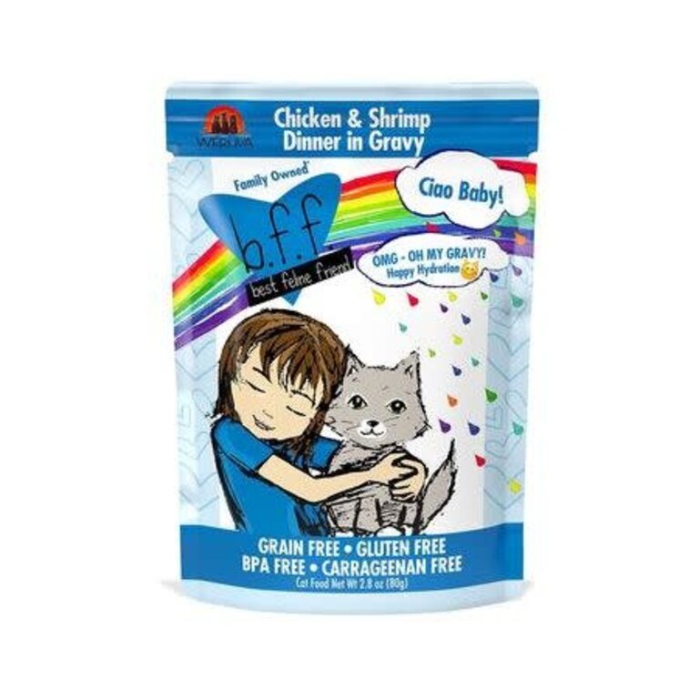 Weruva WERUVA BFF OMG POUCH 2.8 OZ CIAO BABY CHKN SHMP GRVY 12/TR