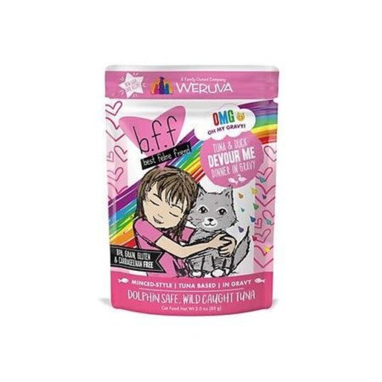 Weruva WERUVA BFF OMG POUCH 3 OZ TUNA & DUCK DEVOUR ME 12/TR