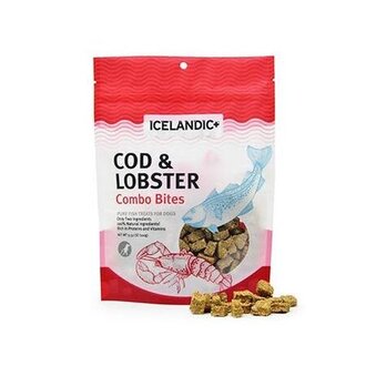 Icelandic Plus Dog Treat Cod & Lobster Combo Bites 3.52oz bag