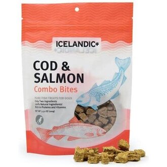 Icelandic Plus Dog Treat Cod & Salmon Combo Bites 3.52oz bag
