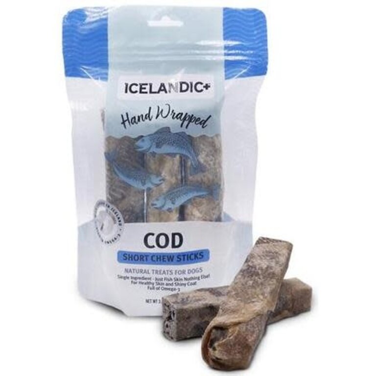 Icelandic Icelandic+ Dog Treat Cod Skin Stick 5" 3 Pack