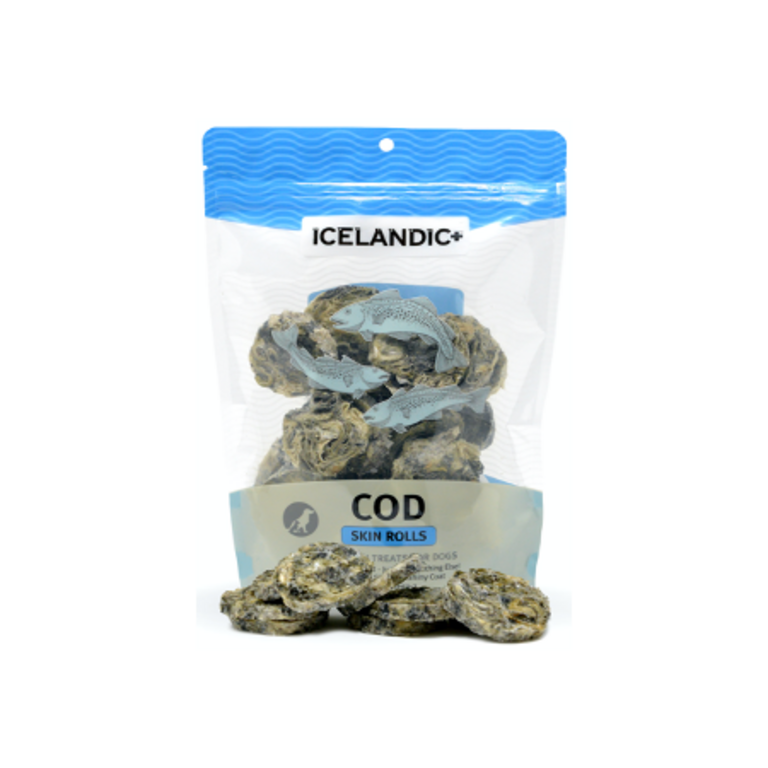Icelandic Icelandic+ Dog Treat Cod Skin Rolls 3 oz