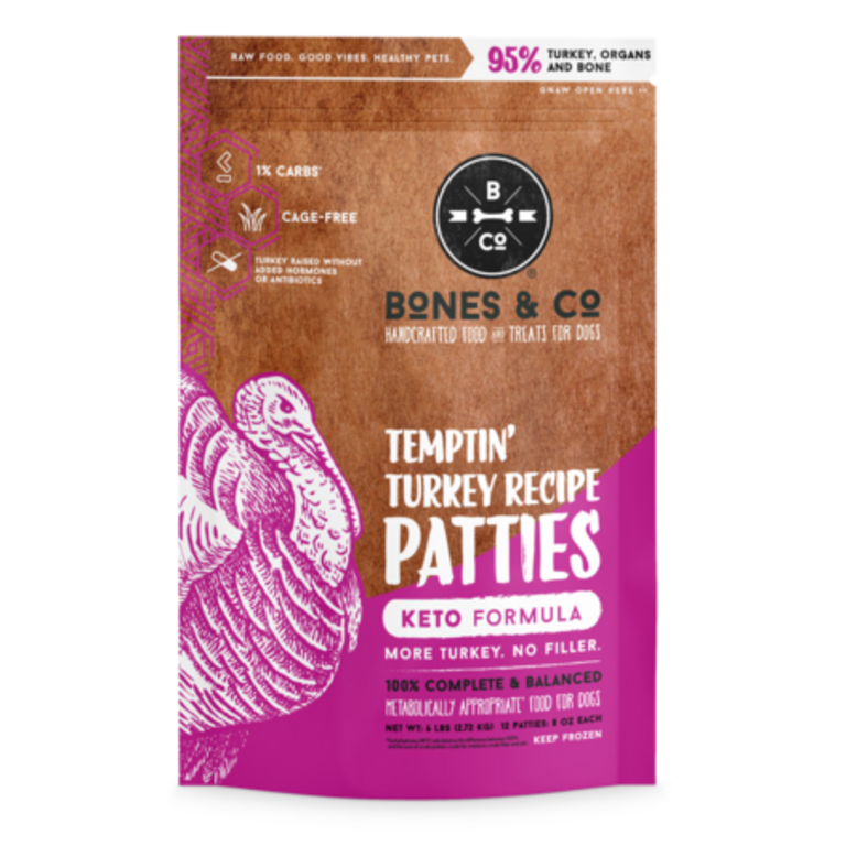 Bones & Co. Bones & Co Turkey Frozen Patties 6lb