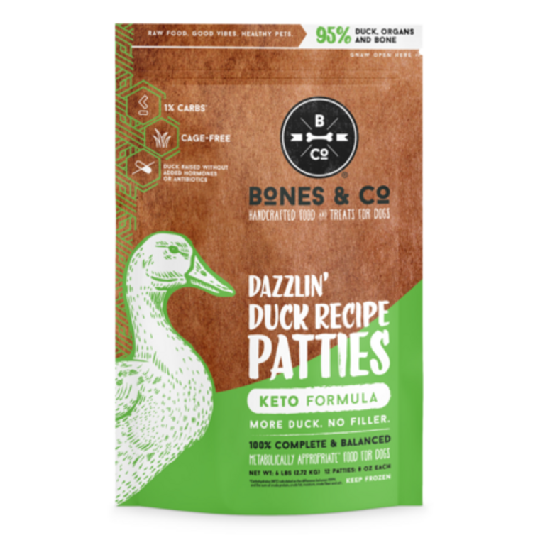Bones & Co. Bones and Co Frozen Duck Patties 6lb