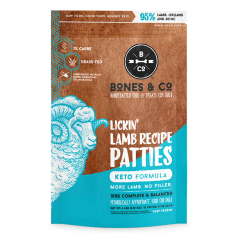 Bones & Co. BONES & CO FRZN DOG FOOD LAMB PATTIES 6#