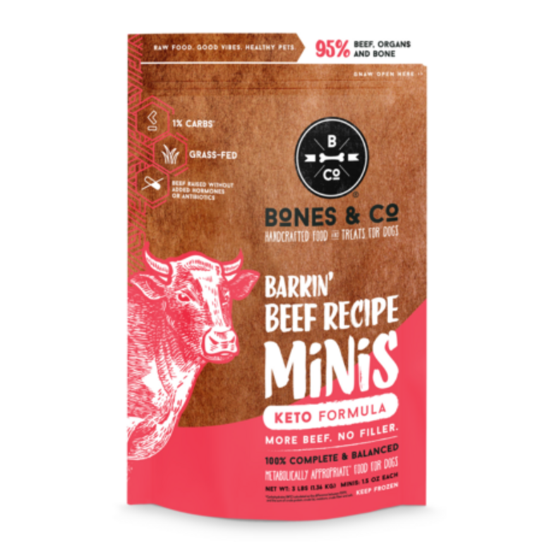Bones & Co. BONES & CO FRZN DOG FOOD BEEF MINIS 3#