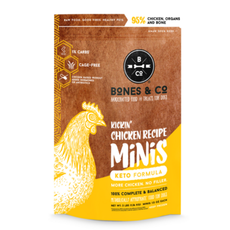 Bones & Co. BONES & CO FRZN DOG FOOD CHICKEN MINIS 3#