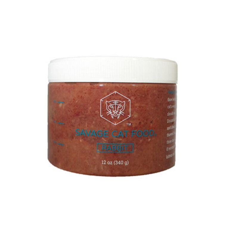 Savage Cat SAVAGE CAT FRZN RABBIT LAMB 12 OZ SMALL TUB