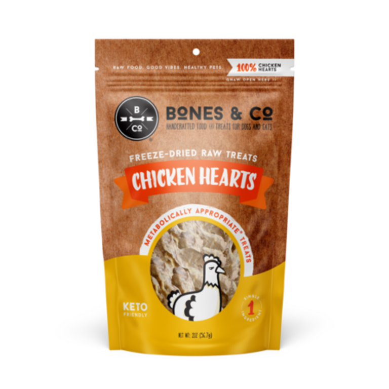 Bones & Co. BONES & CO FD DOG TREATS CHICKEN HEARTS 1.9 OZ