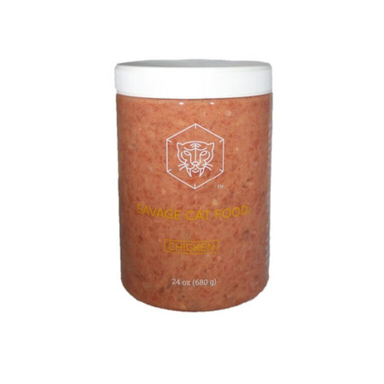Savage Cat Savage Cat Frozen Chicken 24 oz Large Tub