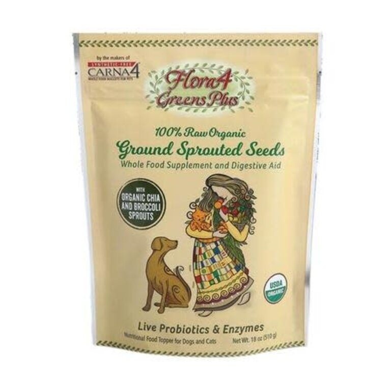 Carna4 Carna4: Flora4: Greens Plus Sprouted Seeds Topper 18oz