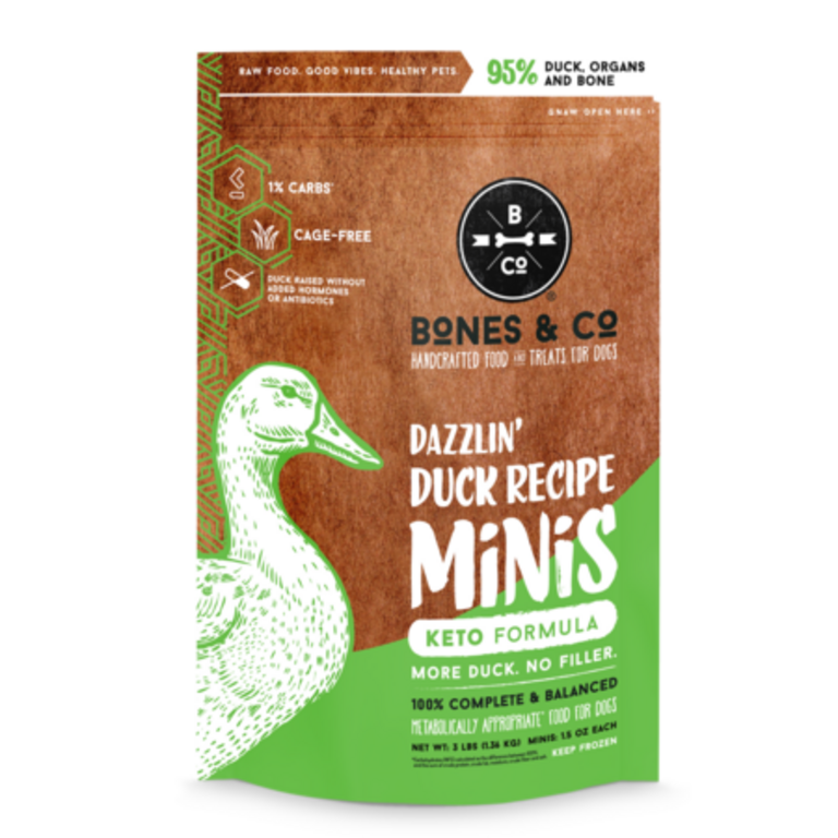 Bones & Co. BONES & CO FRZN DOG FOOD DUCK/MINIS 3#