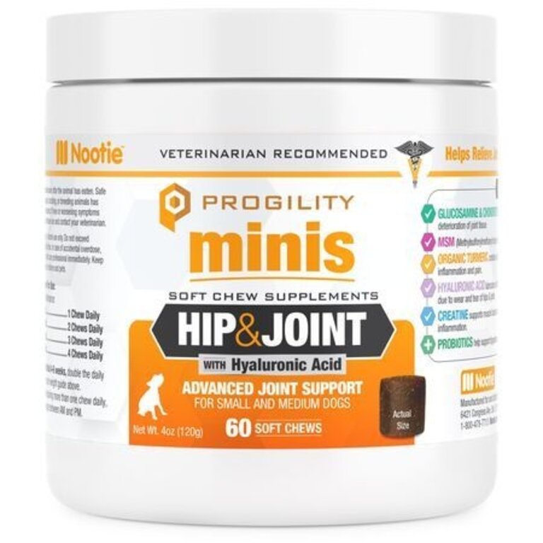 Nootie Nootie Dog Treat Progility Mini Hip & Joint 60 Count