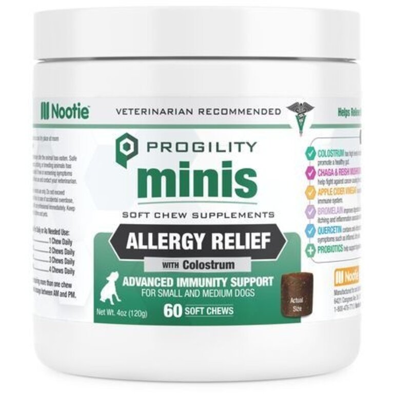 Nootie Nootie Dog Treat Progility Mini Allergy Immune 60 Count