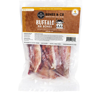 Bones & Co. BONES & CO FRZN BUFFALO RIB BONES 5" 4PK