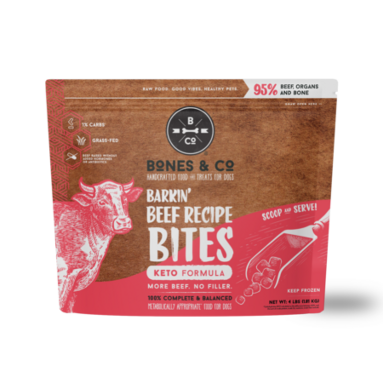 Bones & Co. BONES & CO FRZN DOG FOOD BEEF BITES 4#