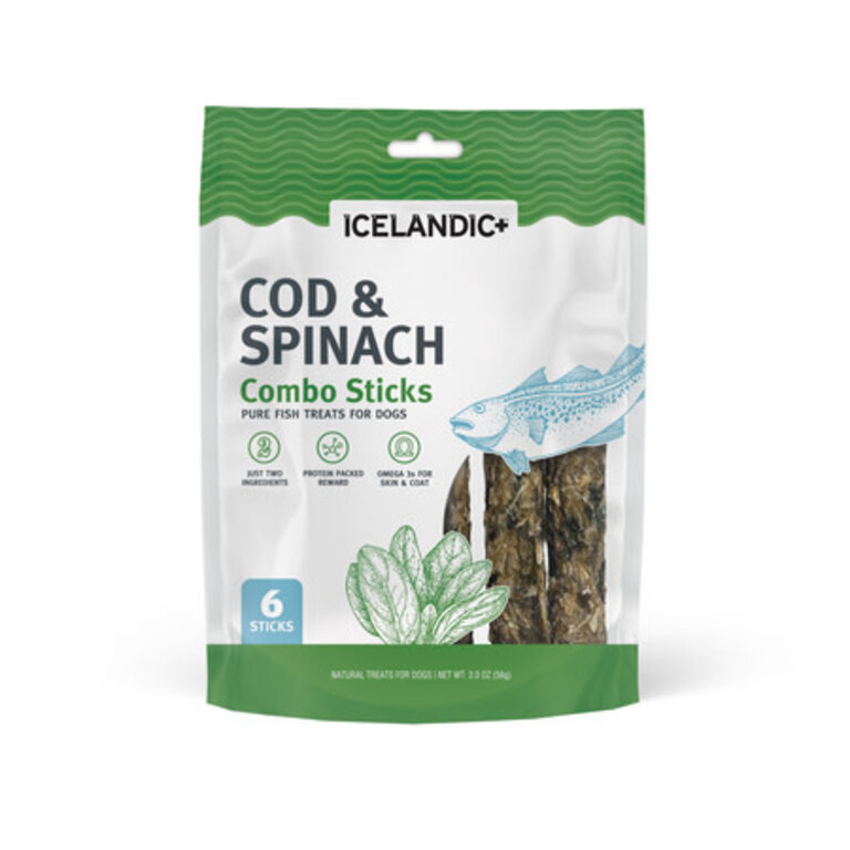 Icelandic Icelandic+ Sticks Cod & Spinich Combo 2.12oz bag