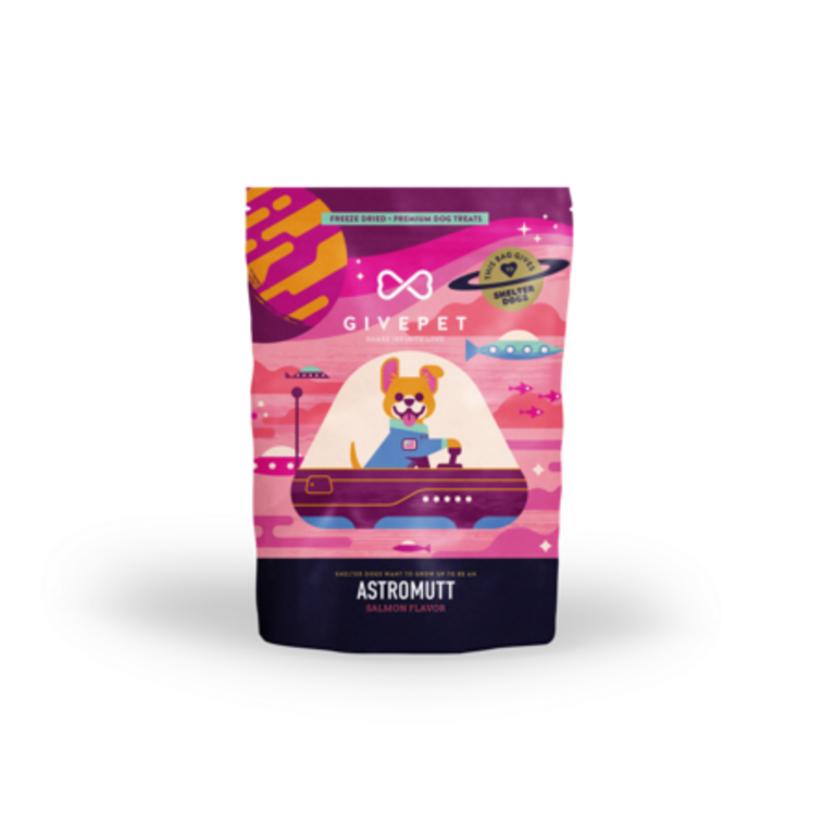 Givepet GIVEPET DOG TREAT FD SALMON ASTROMUTT 3OZ