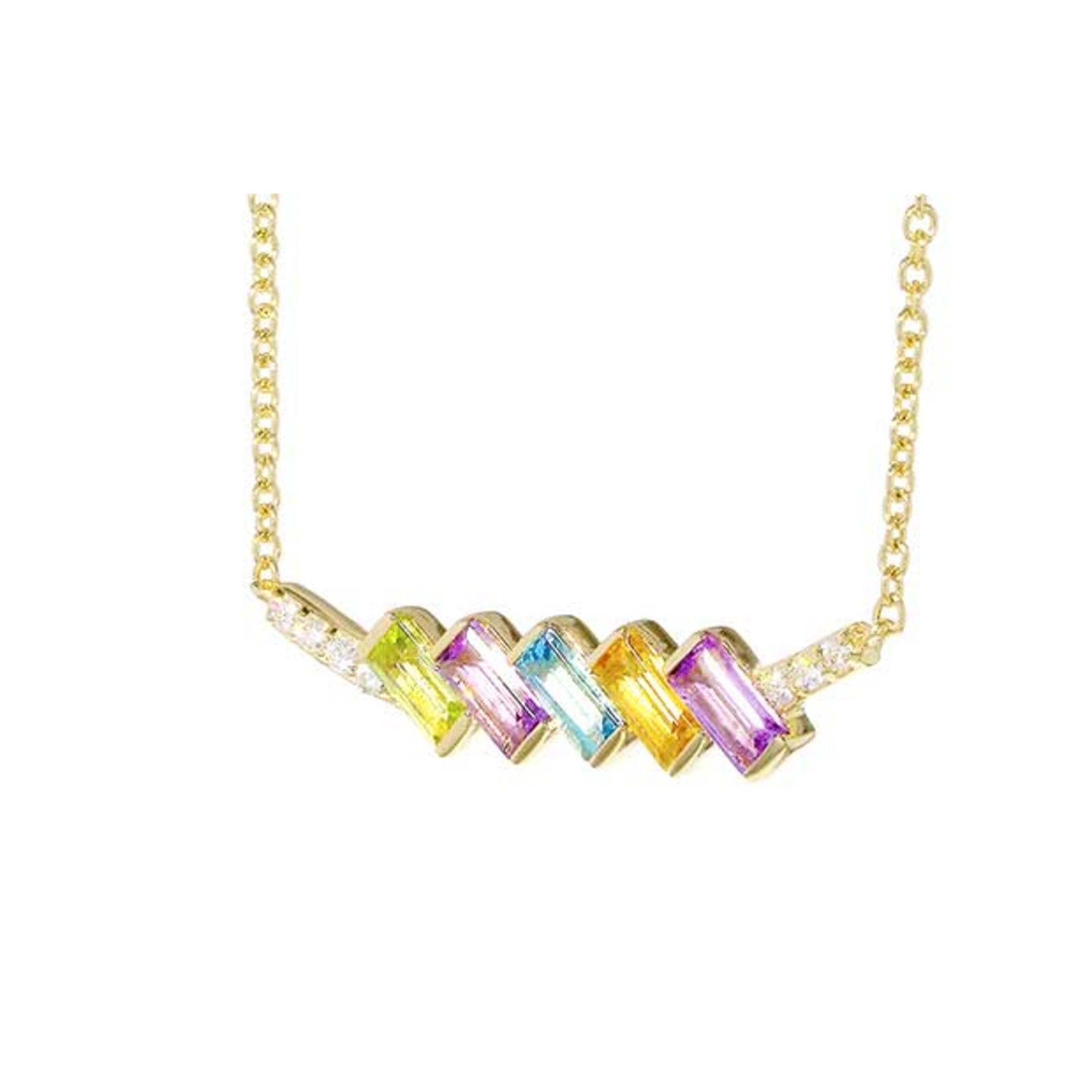ALLISON-KAUFMAN COMPANY 14KY Gemstone and Diamond Necklace