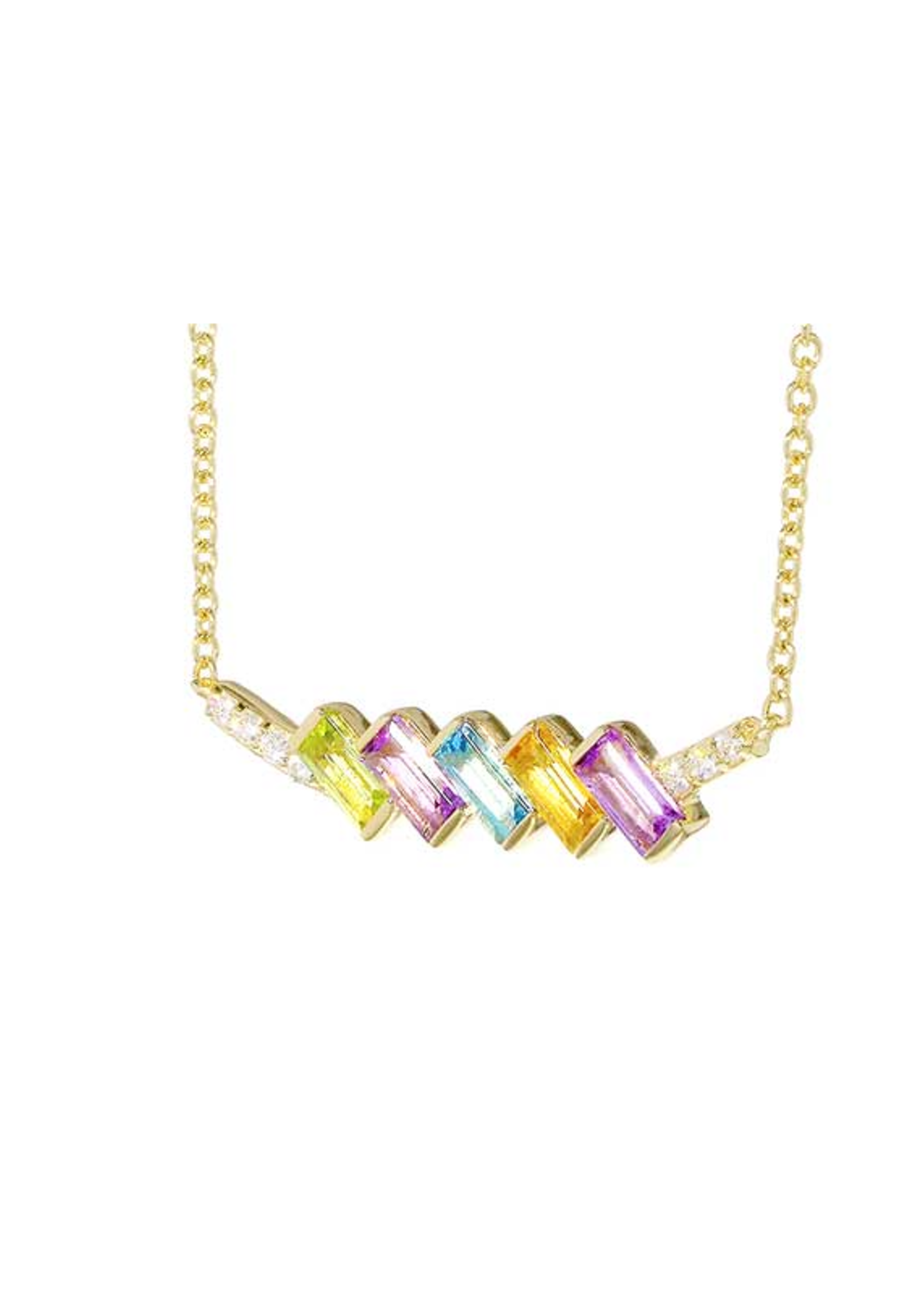 ALLISON-KAUFMAN COMPANY 14KY Gemstone and Diamond Necklace