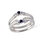 ALLISON-KAUFMAN COMPANY Ladies 14KW Sapphires & Diamonds Guard Ring