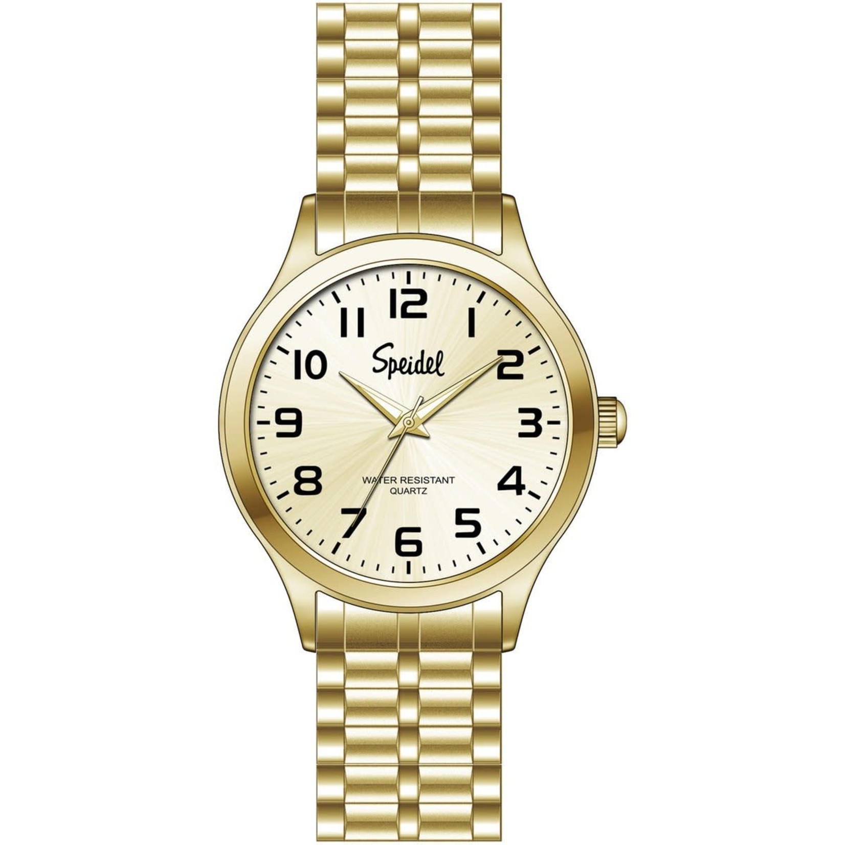 SPEIDEL INC. Men's Speidel Gold Tone Easy To Read Twist-O-Flex Watch