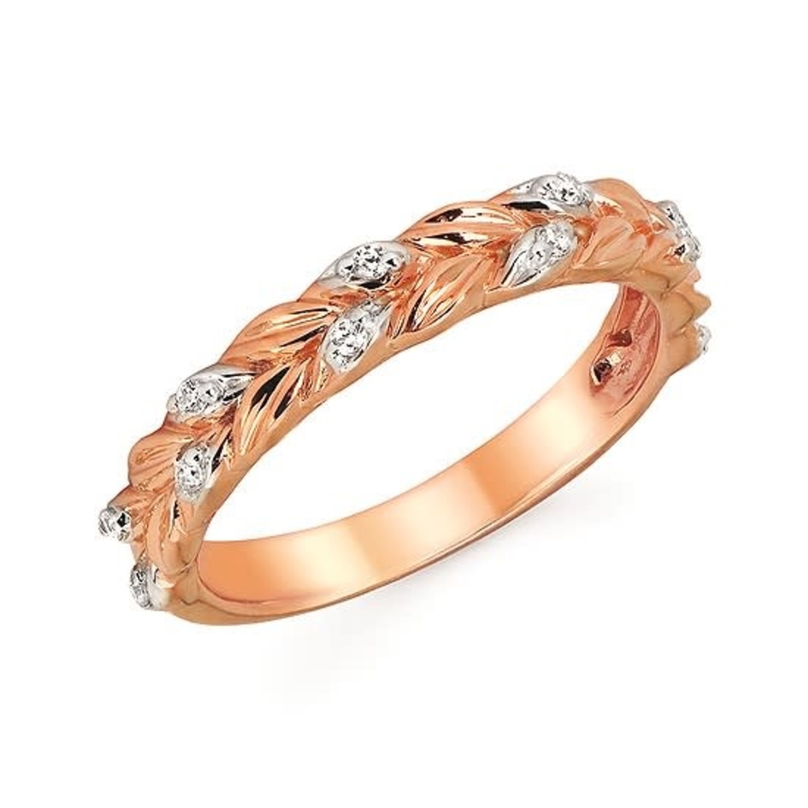 OSTBYE & ANDERSON 14KR Diamond Leaf Fashion Ring 0.08CTTW