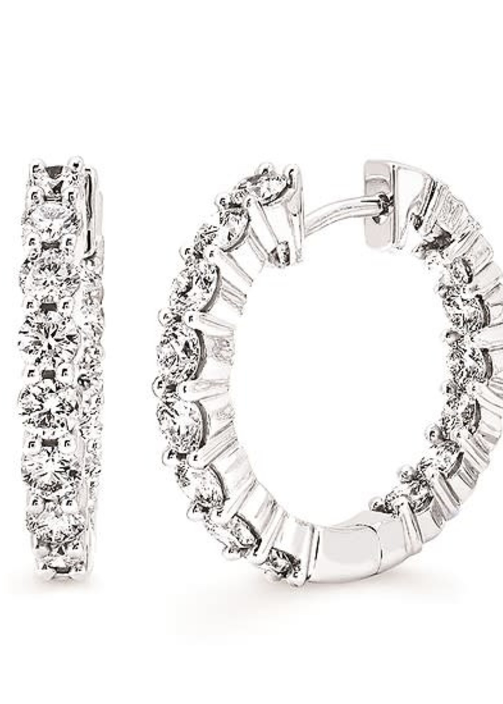 OSTBYE & ANDERSON 14KW  Lab-Created Diamond Inside-out Hoop Earrings 2.01CTTW