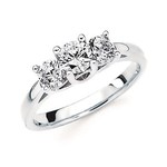 OSTBYE & ANDERSON 14KW Prong Set 3 Stone Diamond Anniversary Ring 1.00CTTW