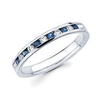 OSTBYE & ANDERSON 14KW Channel Set Sapphire & Diamond (1/8CT) Anniversary Band