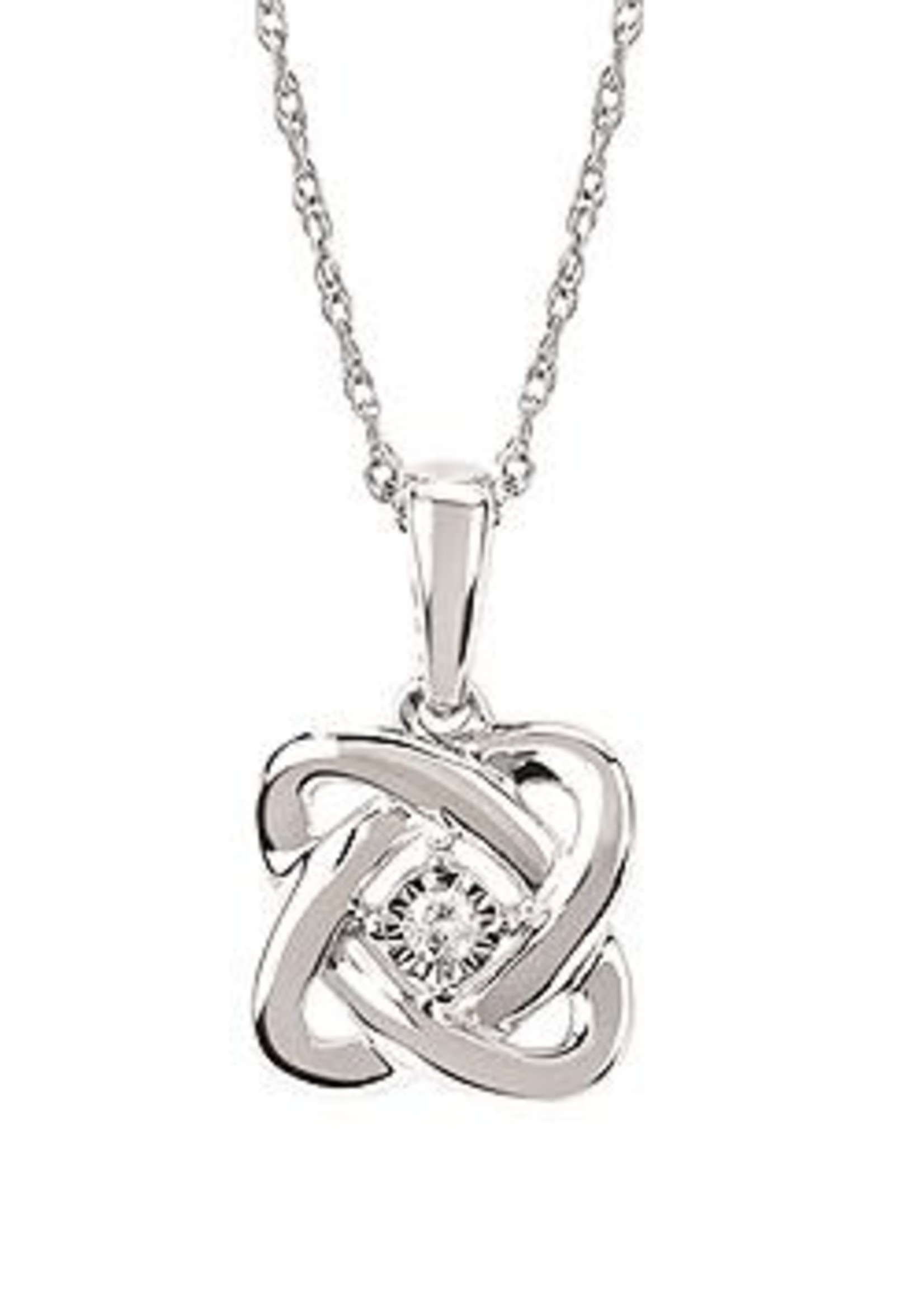 OSTBYE & ANDERSON Sterling Silver Diamond Pendant w/Chain 0.02CT.