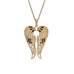 KELLY WATERS INC. Sterling Silver Gold Plated "Clarence Wings" Pendant 16-18"