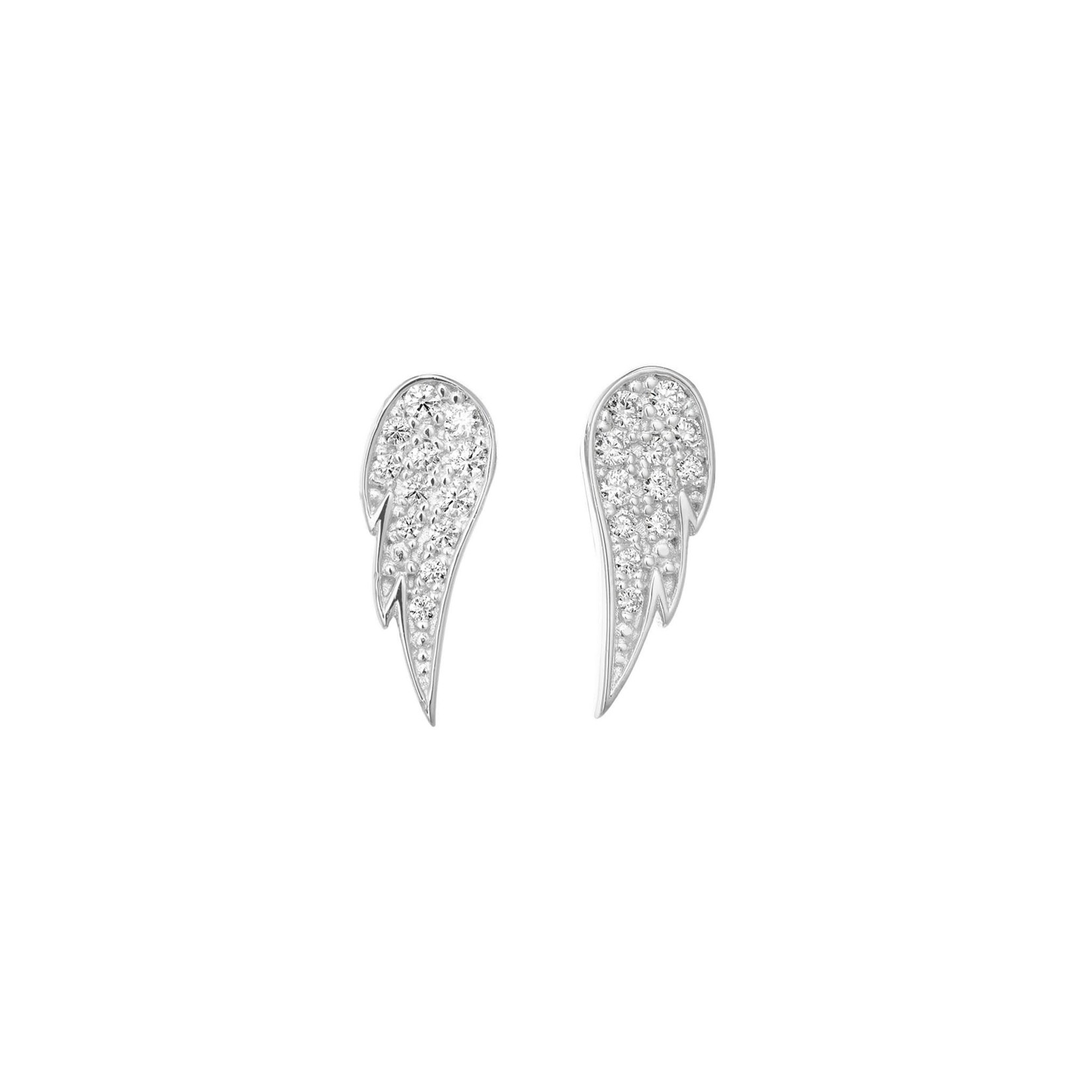 KELLY WATERS INC. Sterling Silver Angel Wings Earrings w/Simulated Diamonds