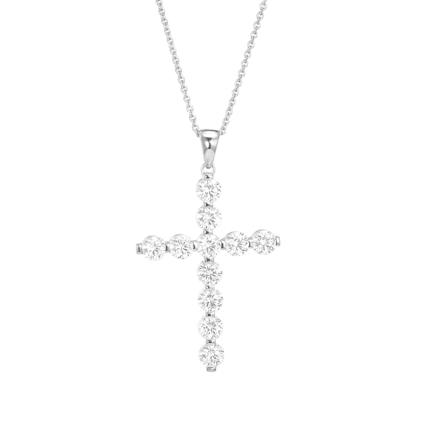 KELLY WATERS INC. Sterling Silver Beaded Cross w/Simulated April Stones