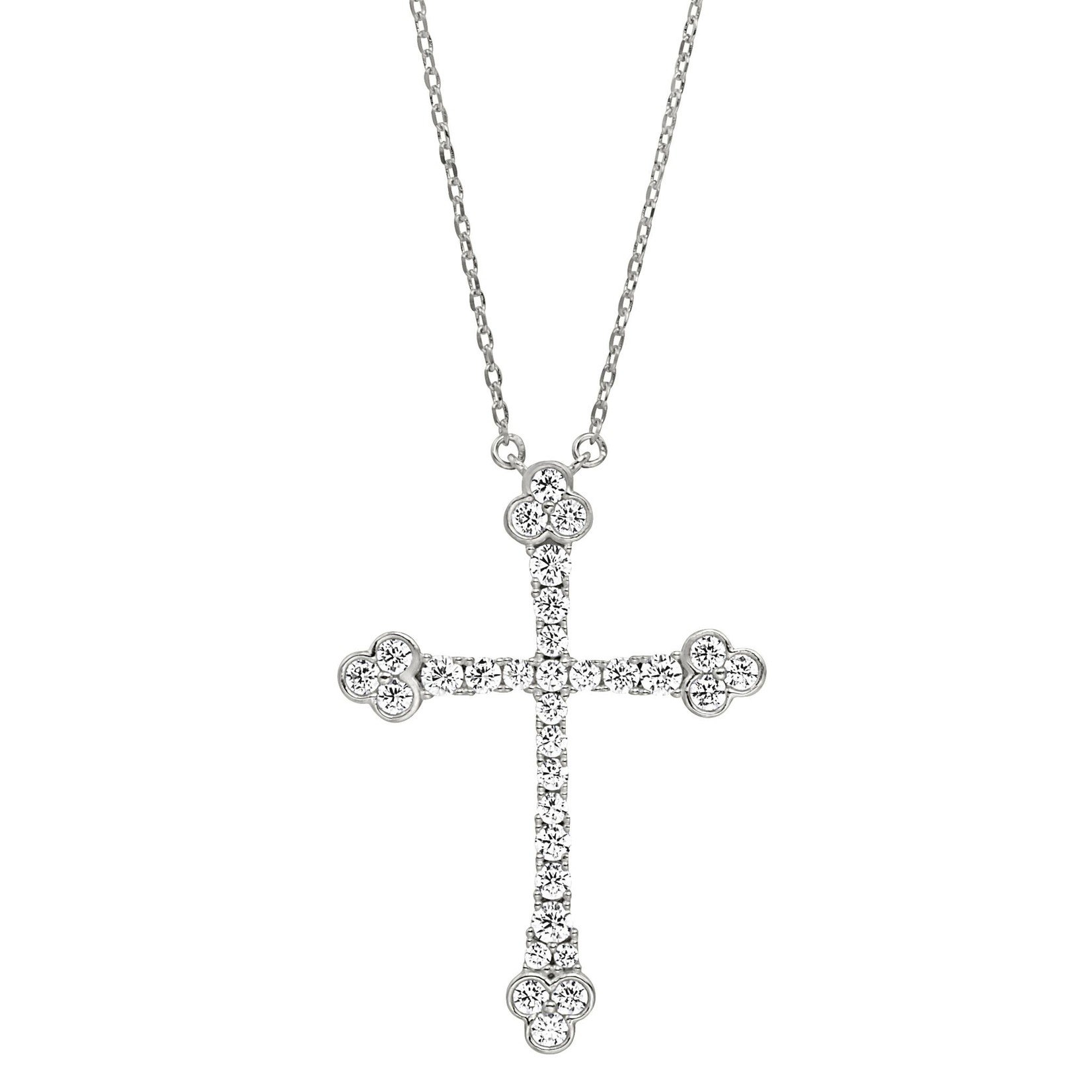 KELLY WATERS INC. Sterling Silver Fancy Cross w/Simulated Diamonds