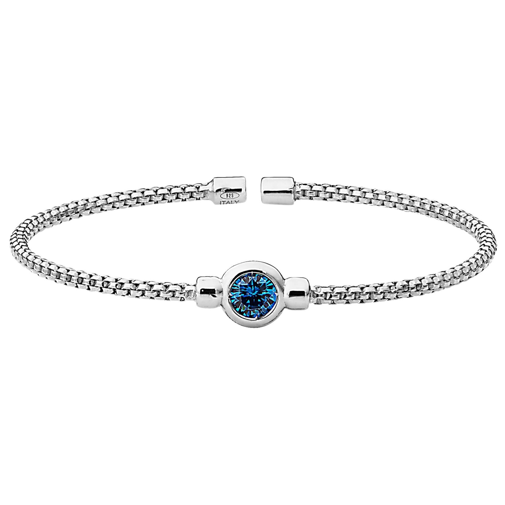 KELLY WATERS INC. Sterling Silver Simulated Blue Topaz Cuff Bracelet