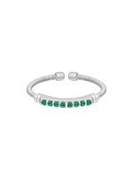 KELLY WATERS INC. Sterling Silver Simulated Emerald Cuff Ring