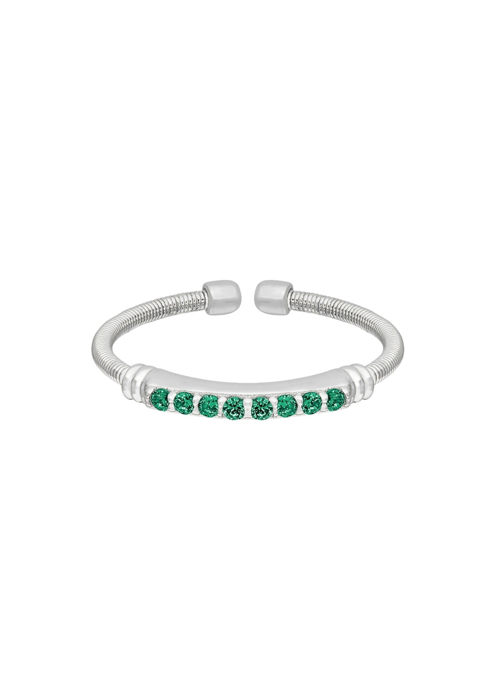 KELLY WATERS INC. Sterling Silver Simulated Emerald Cuff Ring