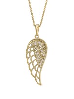 KELLY WATERS INC. Sterling Silver Gold Plated Angel Wing Pendant 16-18"