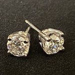 QUALITY GOLD OF CINCINNATI INC 14KW Lab-Created Diamond Stud Earrings 1CTTW